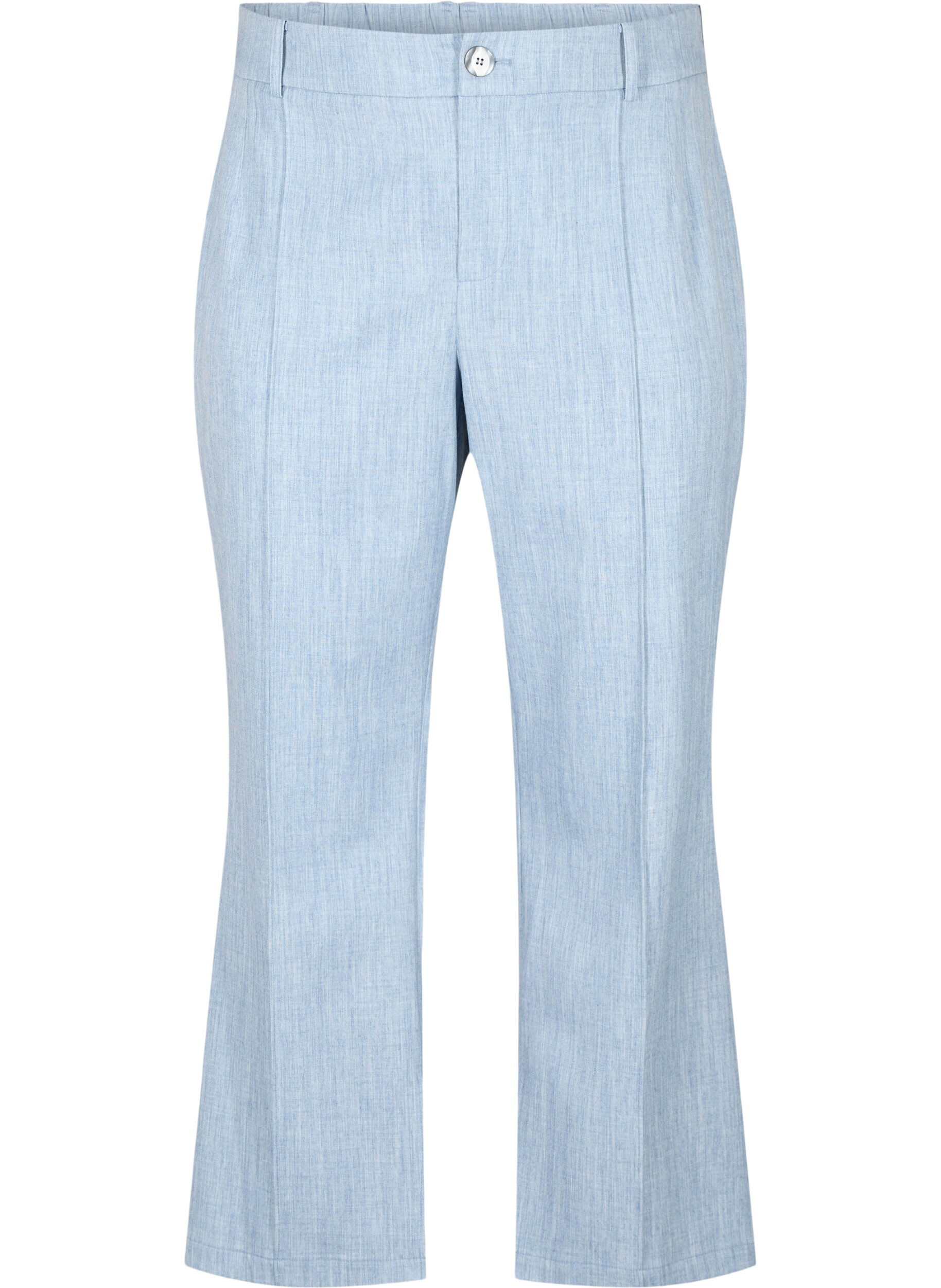 Zizzi Melerte bukser med strikk og knappelukking, Infinity , Packshot image number 0