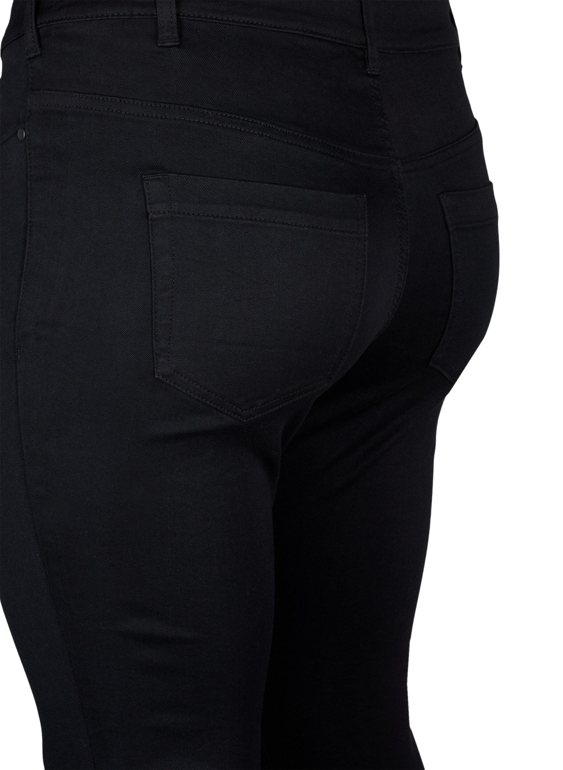 Zizzi Viona jeans med normal midje, Svart, Packshot image number 3