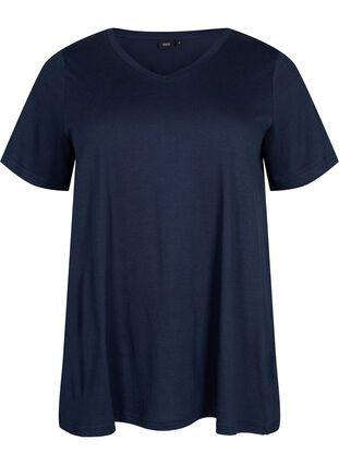 Kortermet T-skjorte med A-form, Navy Blazer, Packshot image number 0