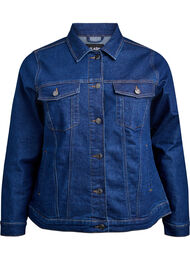 FLASH - Dongerijakke med en elastisk, bomullsblandet kvalitet, Dark Blue Denim