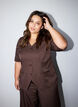 N&aring;lestripet bluse med rhinsteiner og knapper, Brun, Model image number 0