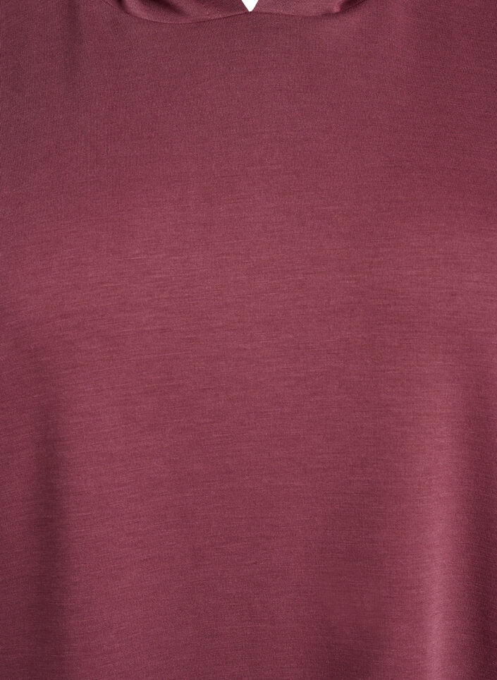 Kortermet kjole i modalblandet sweatshirtkvalitet, Brun, Packshot image number 2