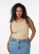 Stripete ribbestrikket singlet, Gul, Model image number 0