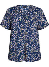 Kortermet bluse med V-hals, Begonia P.Ditzy AOP