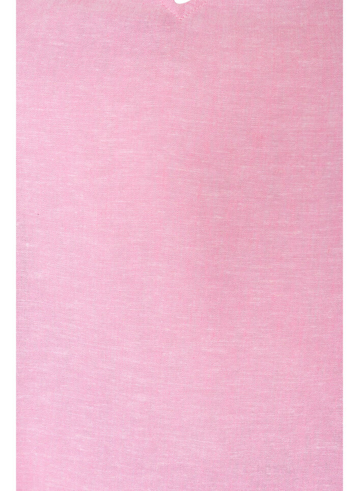 Bluse i viskose og lin med volangermer, Rosa, Packshot image number 2