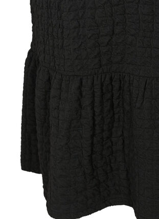 Kortermet kjole med struktur og A-form, Black, Packshot image number 3