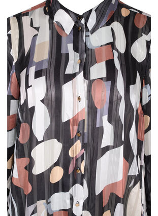 Mønstrete skjortekjole med smock, Graphic AOP, Packshot image number 2