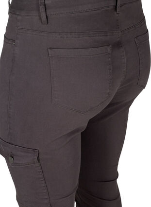 Tettsittende bukser med lommer, Grey, Packshot image number 3