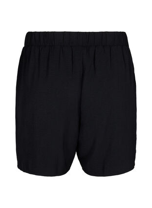 Shorts med lommer og elastisk linning, Black, Packshot image number 1