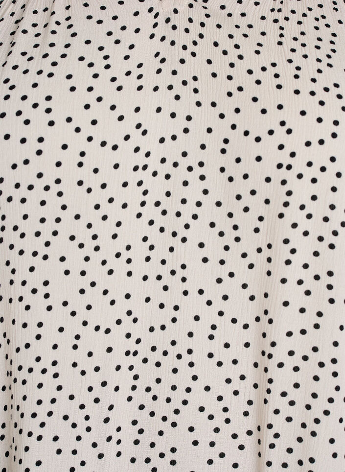 M&oslash;nstret viskosebluse med volangdetaljer, Vanilje, Packshot image number 2