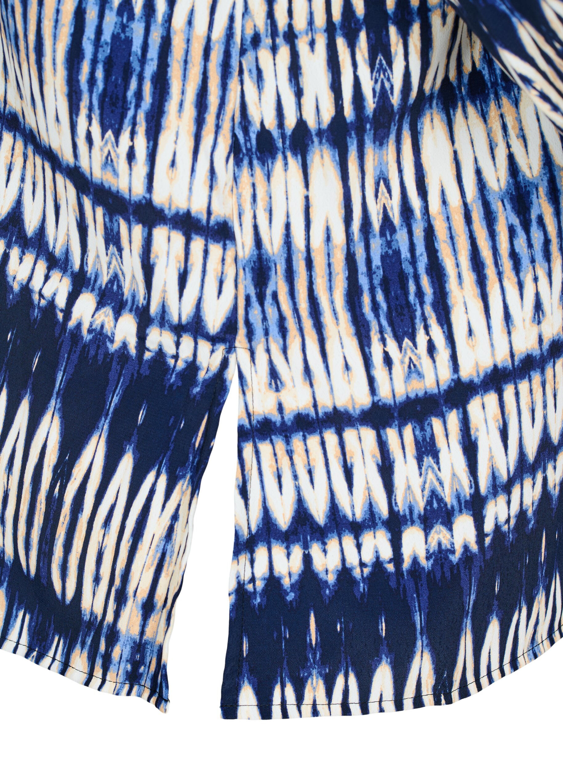 Zizzi M&oslash;nstret skjorte, Bl&aring;, Packshot image number 3