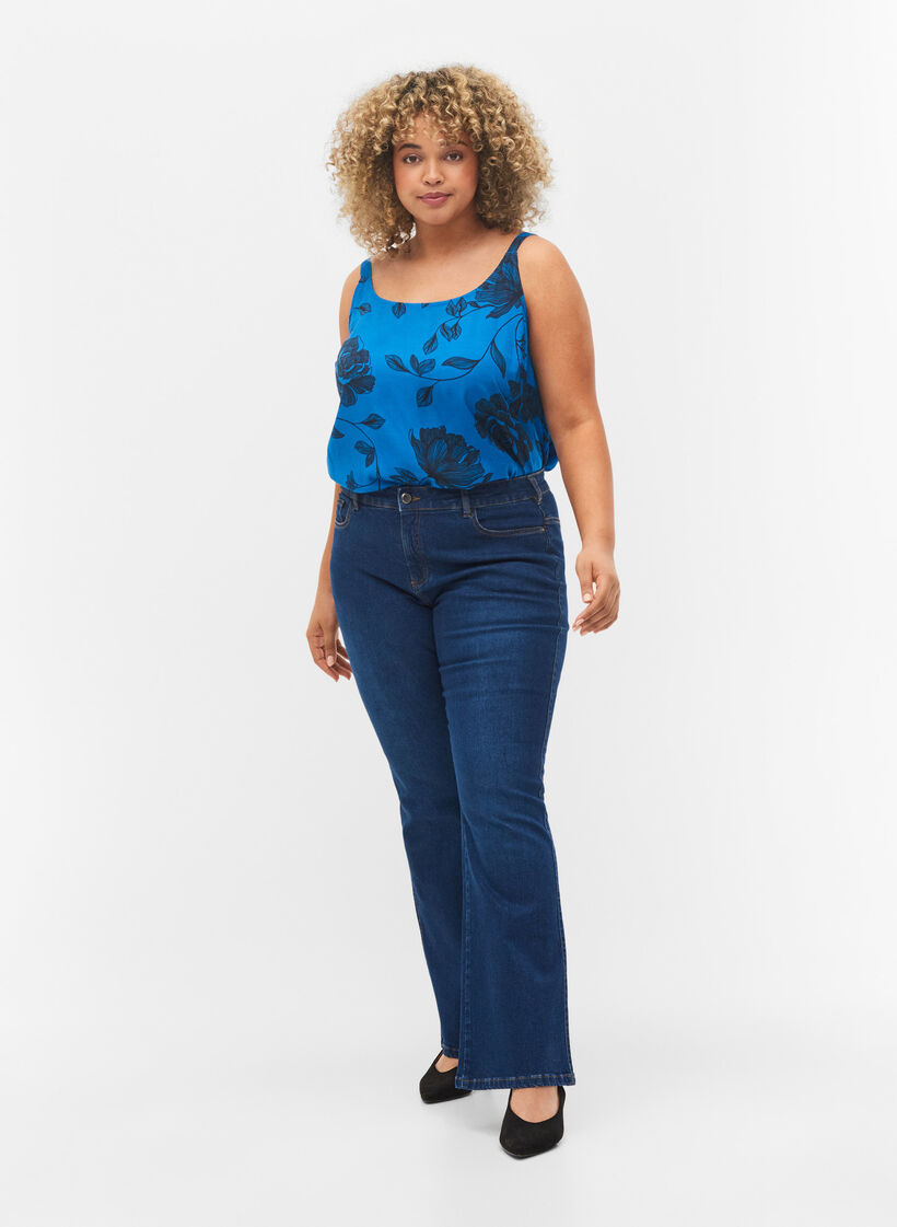 Ellen bootcut jeans med høyt liv, Dark Blue, Model image number 0