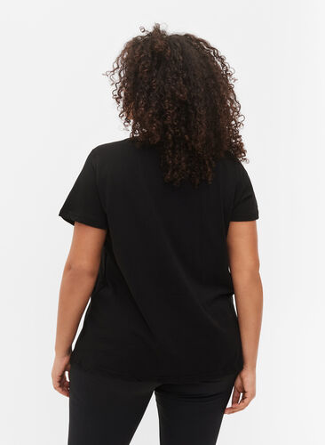 T-skjorte til trening med trykk, Black w. LFT, Model image number 1