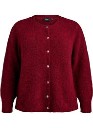 Cardigan med ull og alpakka og dekorative knapper, Rød