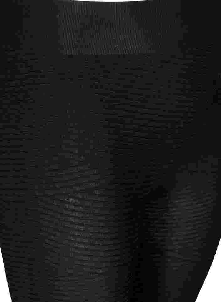 Leggings med struktur og elastikk, Black, Packshot image number 2