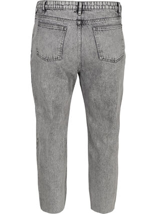 Cropped mom fit Mille jeans med en løs passform, Grey acid wash, Packshot image number 1