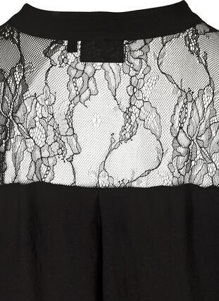 Kortermet topp med blonder, Black, Packshot image number 3