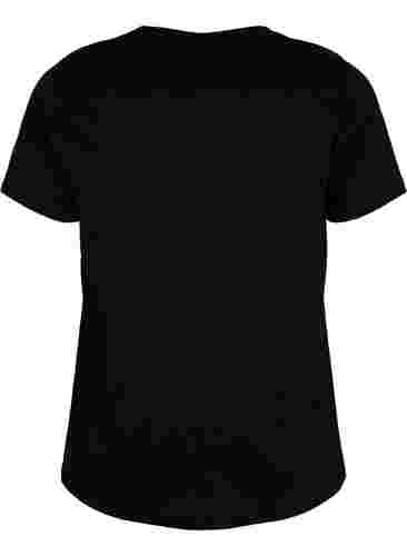 T-skjorte til trening med trykk, Black Don't Quit , Packshot image number 1