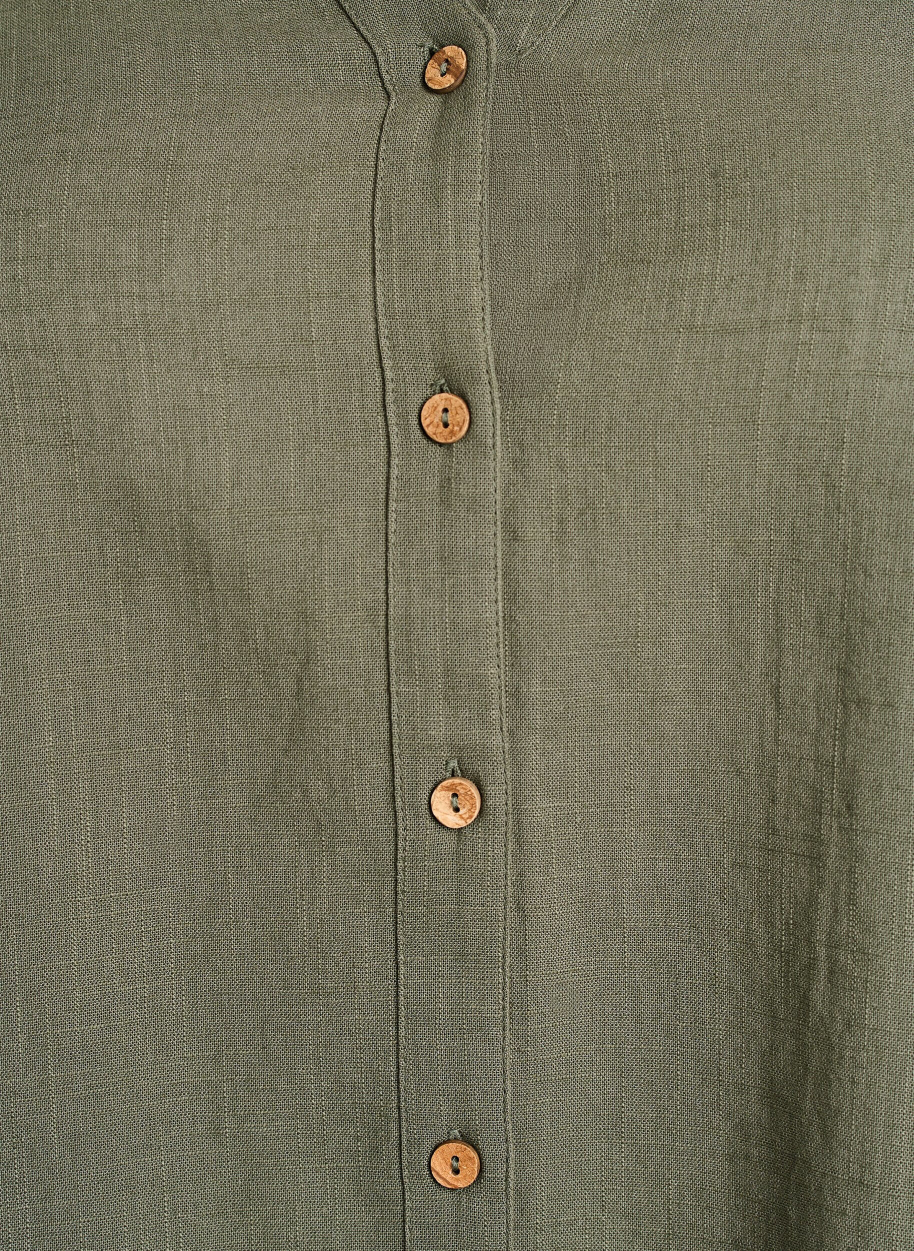 ZizziBluse i bomull med V-hals, Gr&oslash;nn, Packshot image number 2