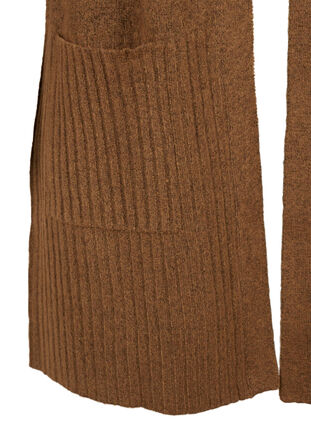 Lang strikket cardigan med lommer, Monk's Robe Mel., Packshot image number 2