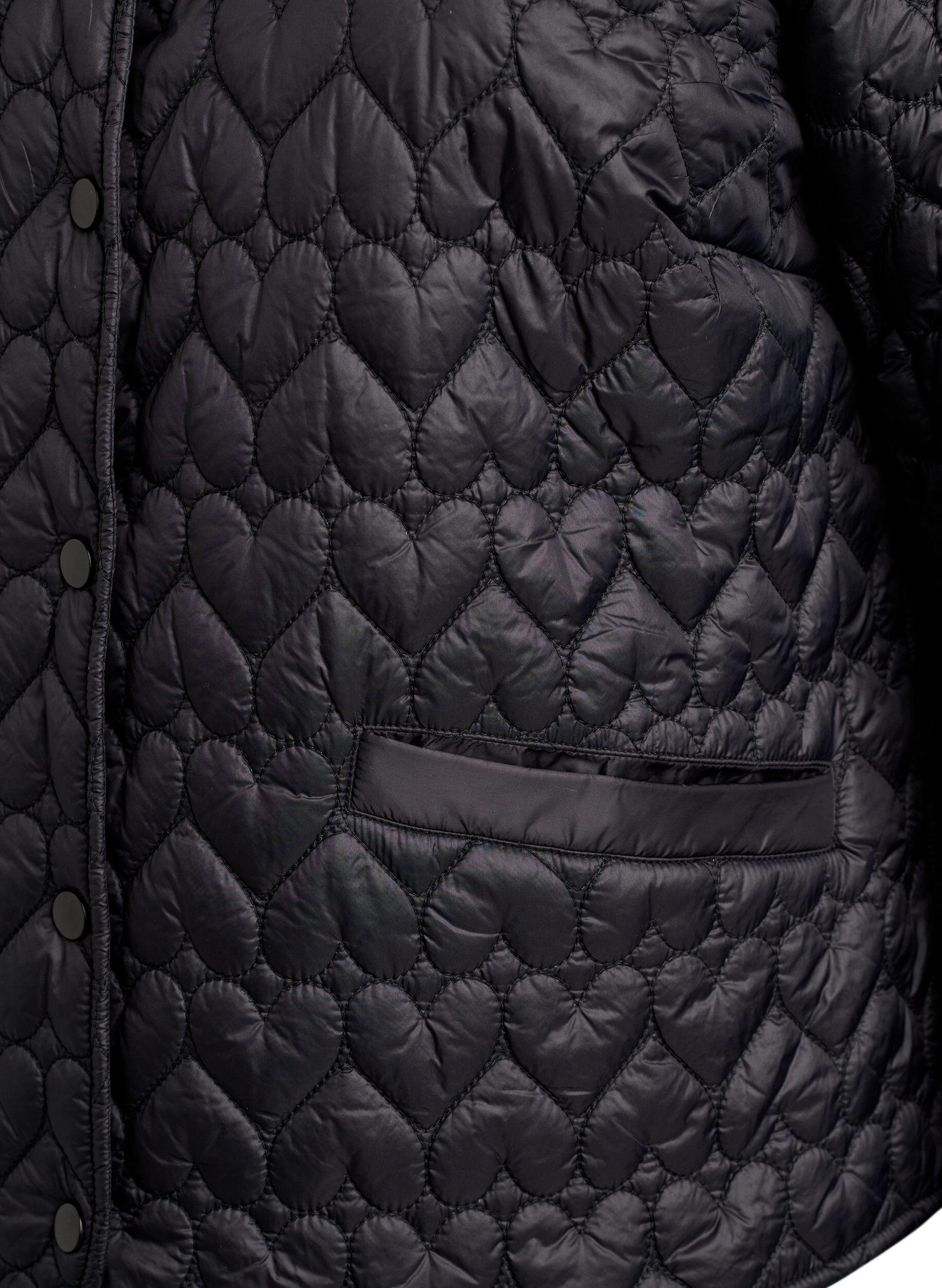 ZizziLett polstret jakke med dekorativ quilting, Svart, Packshot image number 3