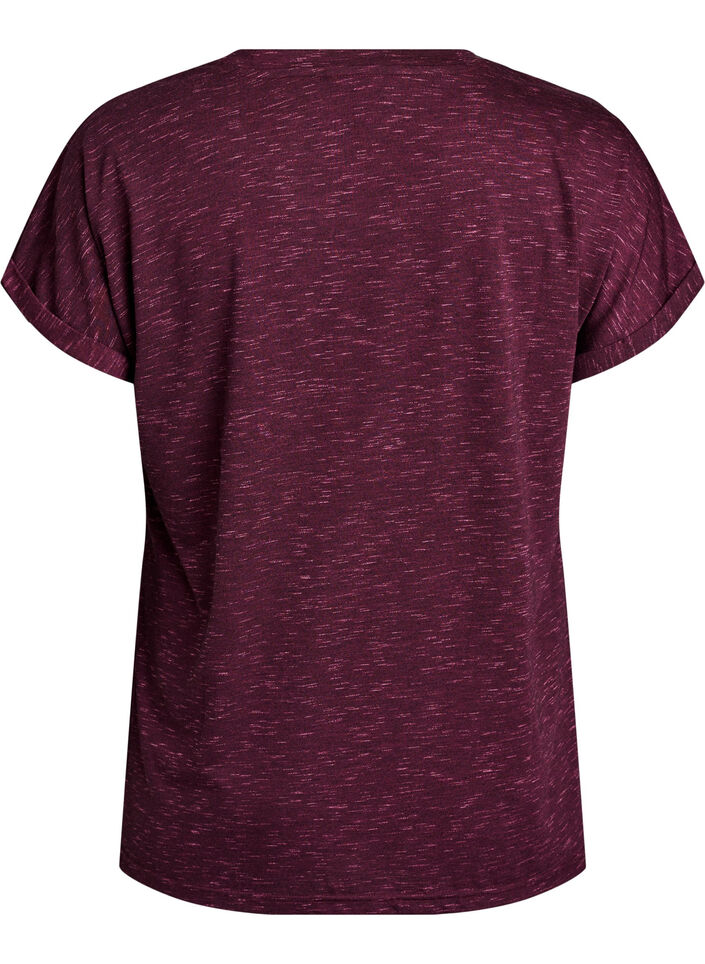L&oslash;s trenings-T-skjorte med korte ermer, M&oslash;rk Bordeaux, Packshot image number 1