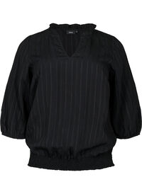 Viskosebluse med 3/4 ermer og smock