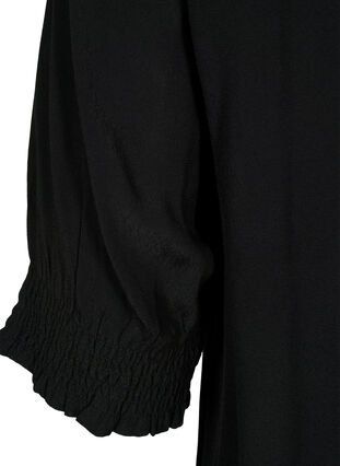 Bluse i viskoe med knapper, Black, Packshot image number 3