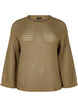 Strikkebluse med hullmønster, Dusky Green, Packshot image number 0