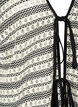 Heklet cardigan med knytebelte, Black White, Packshot image number 2
