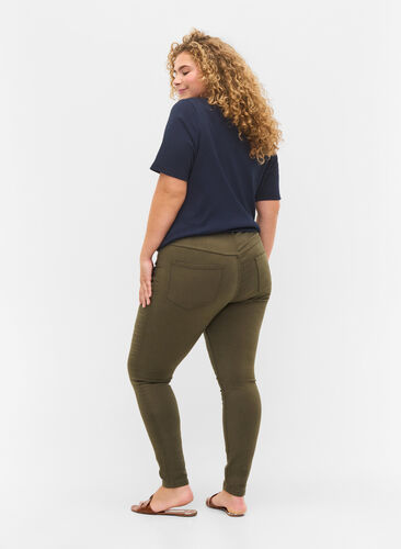 Super slim Amy jeans med høyt liv, Forest Ngt, Model image number 1