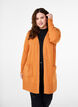 Ribbestrikket cardigan med lommer, Orange, Model image number 0
