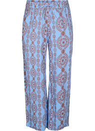 L&oslash;se bukser i bomullsmuslin med polka dots, Bl&aring;