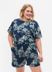 Løs pysjamas shorts med mønster, Insignia Blue AOP, Model