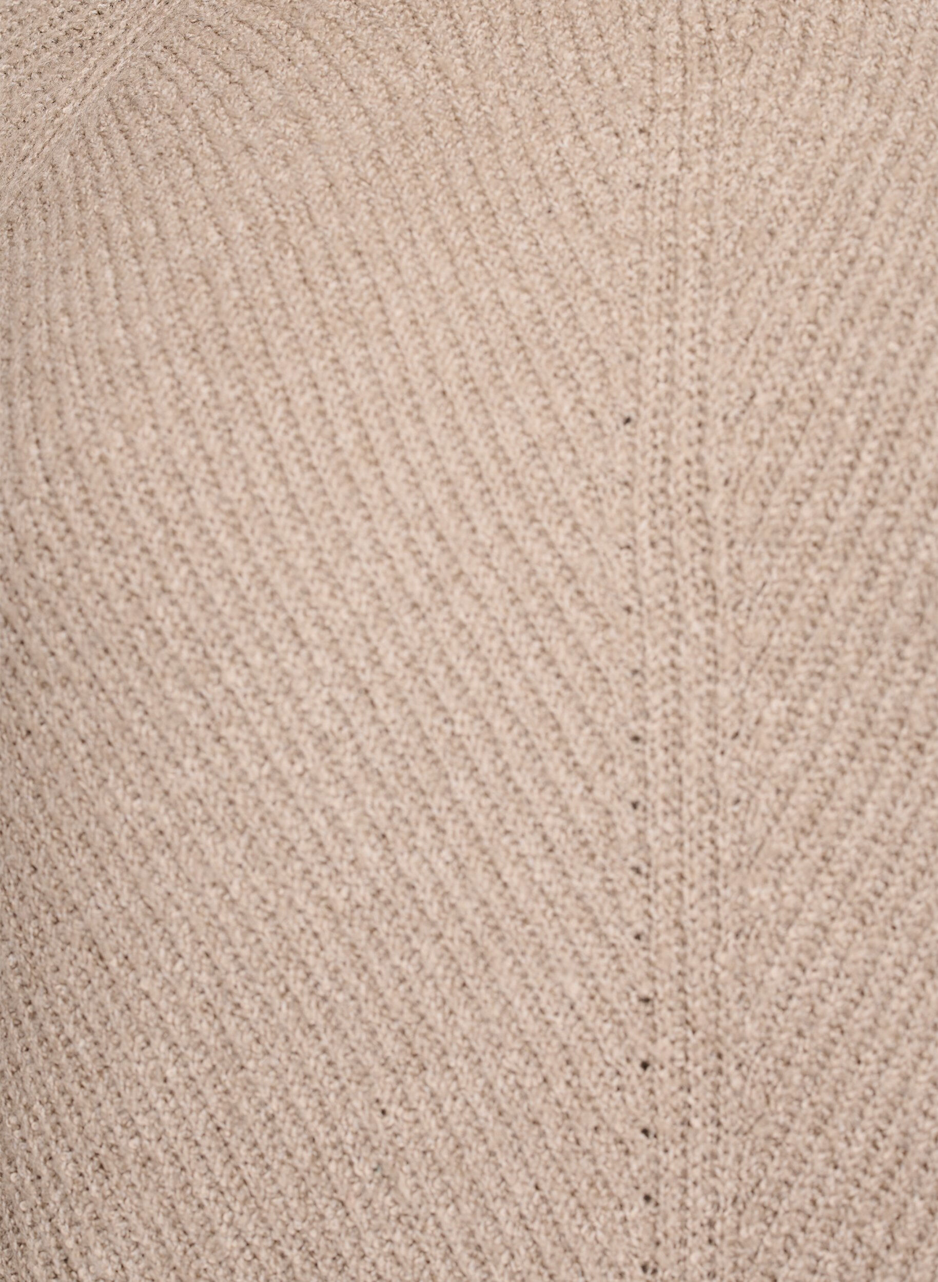 ZizziStrikkegenser med diagonalt m&oslash;nster og raglanermer, Beige, Packshot image number 2