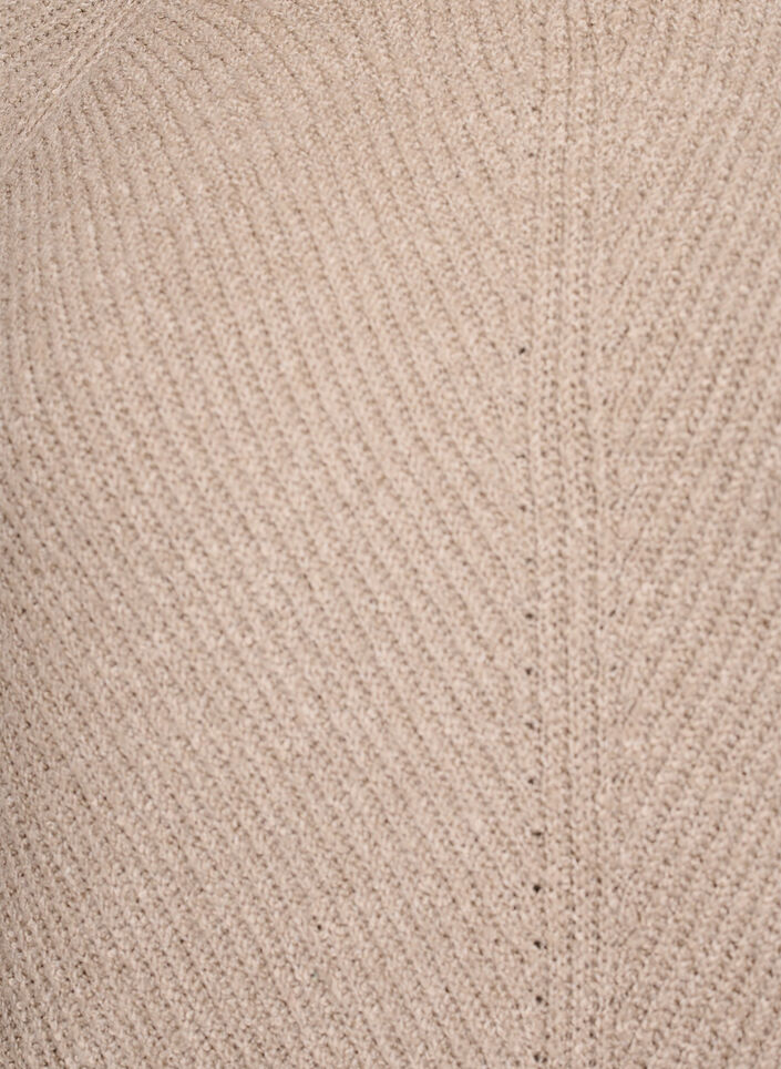 Strikkegenser med diagonalt m&oslash;nster og raglanermer, Beige, Packshot image number 2