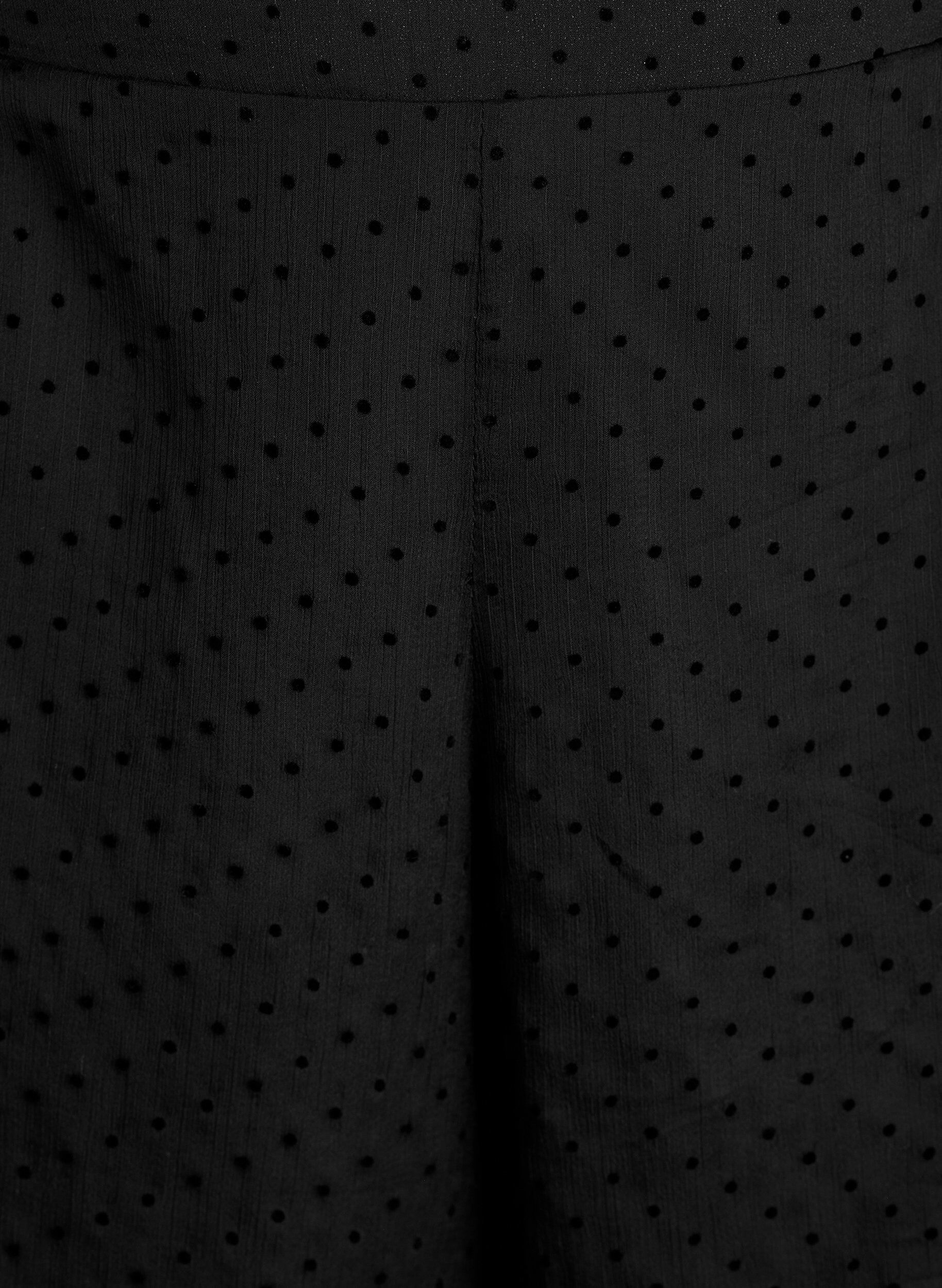 ZizziLoose fit chiffongbukser med prikker, Svart, Packshot image number 2