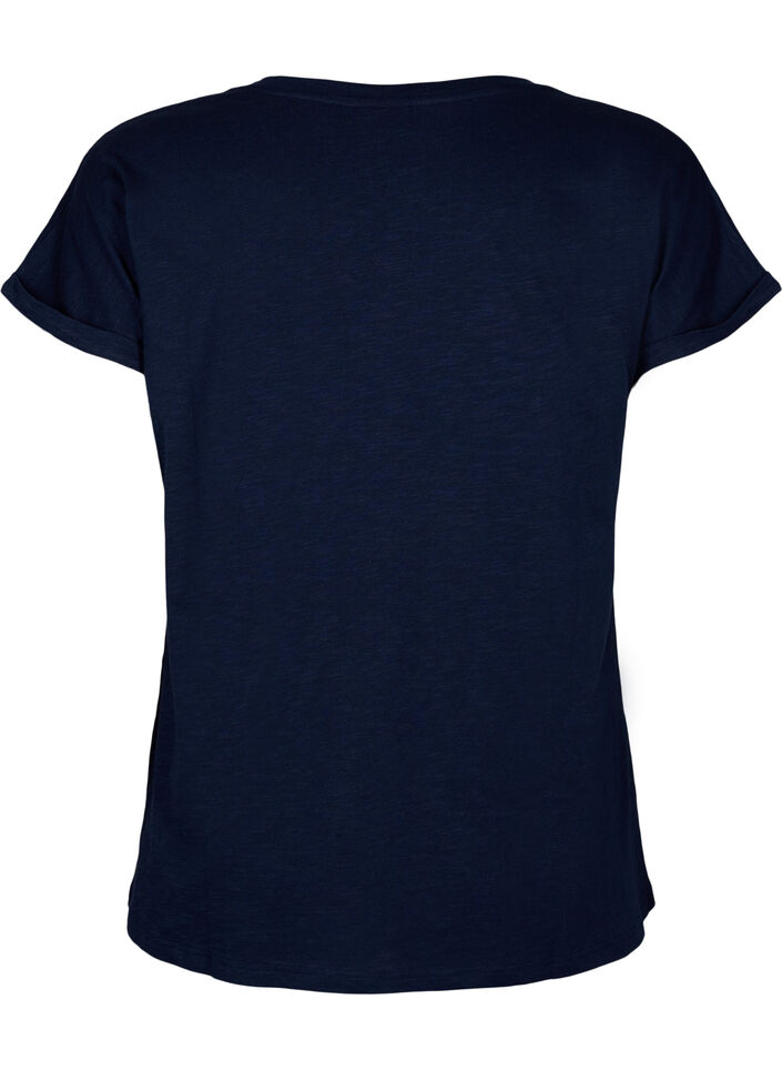 T-skjorte med trykk i økologisk bomull, N.Sky w. White Print, Packshot image number 1