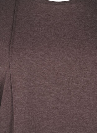Zizzi Løs jerseybluse med sømdetaljer, Brun, Packshot image number 2