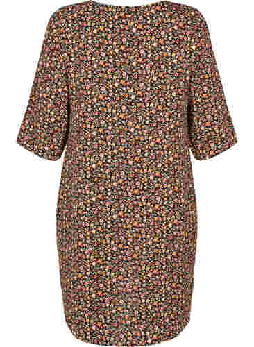 Mønstrete kjole med 3/4-ermer, Ditsy Floral, Packshot image number 1