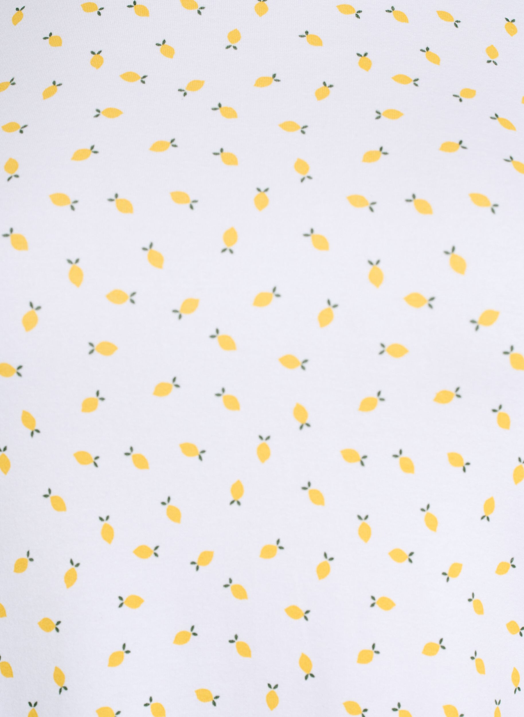 Zizzi Bomulls T-skjorte med heldekkende trykk, Hvit, Packshot image number 2