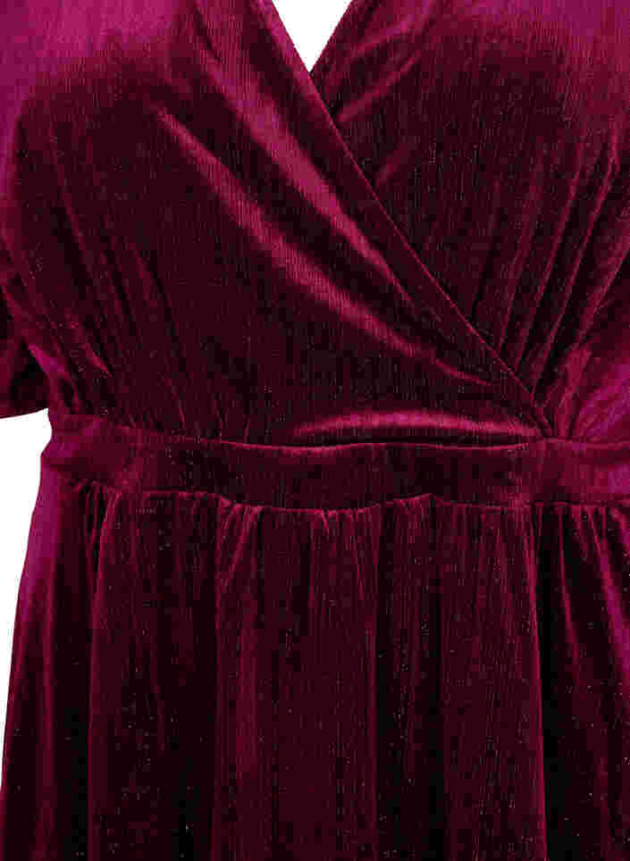 Kjole i velur med V-hals og glitter, Winetasting, Packshot image number 2