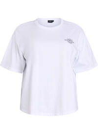 Oversized T-skjorte med ryggprint, Hvit Oversized T-skjorte med ryggprint