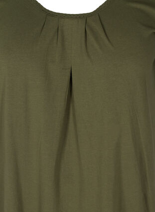Short-sleeved dress in cotton, Ivy Green, Packshot image number 2