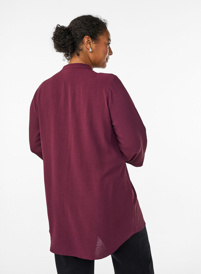 Tunika med 3/4-ermer, M&oslash;rk Bordeaux, Model image number 2