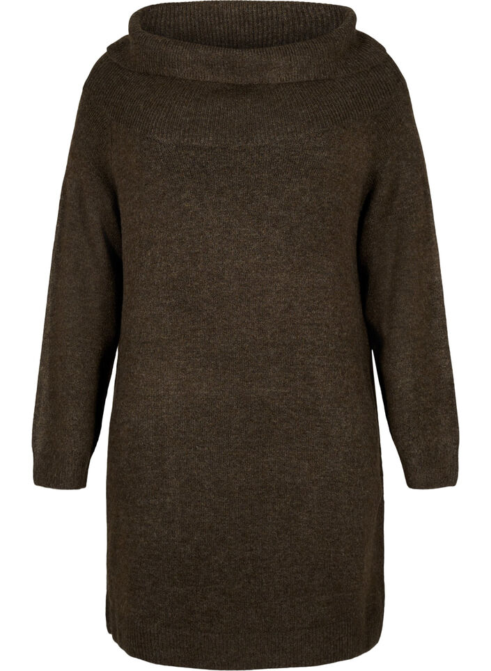 Melert strikket kjole, Demitasse Mel., Packshot image number 0