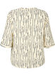 Bluse med 3/4 ermer og print, Off White Stripe, Packshot image number 1