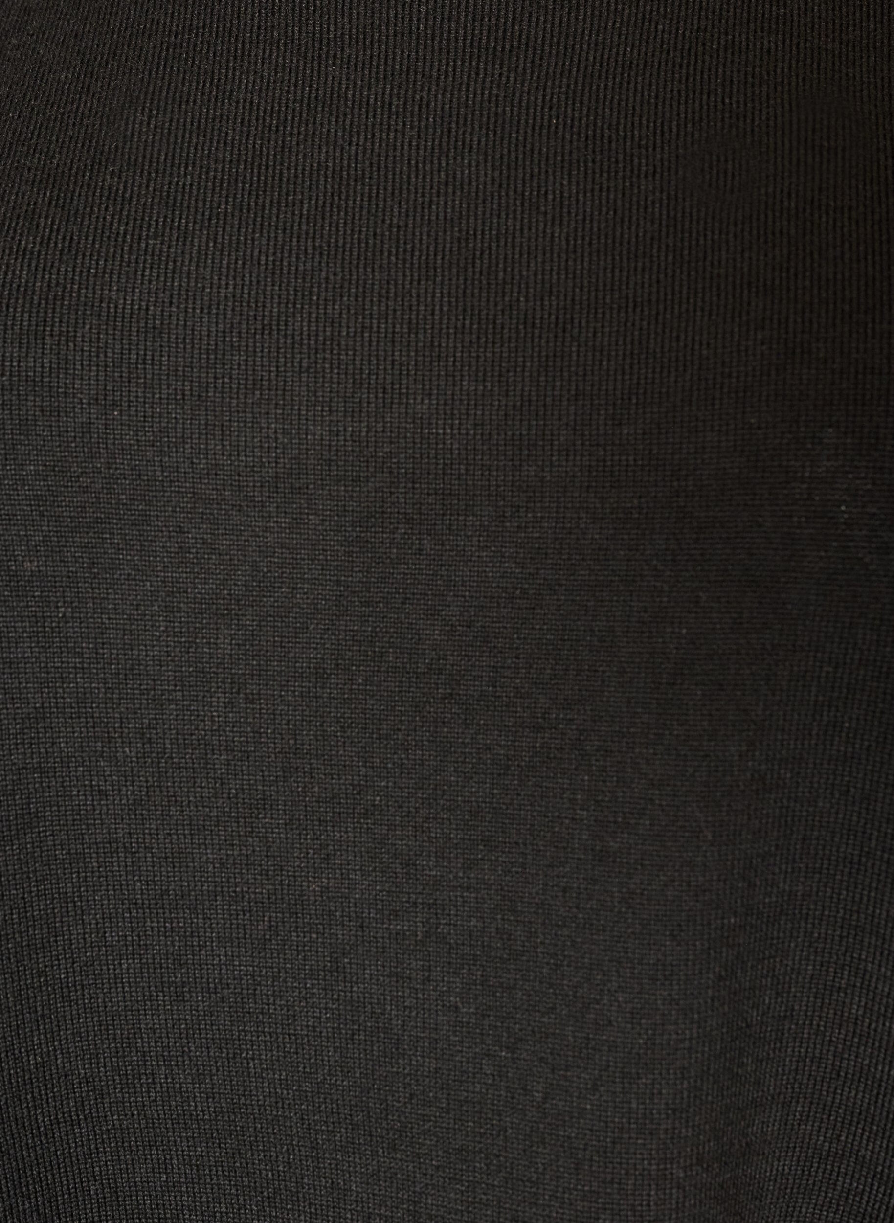ZizziStrikkebluse med lagvis effekt og blondekant, Svart, Packshot image number 2