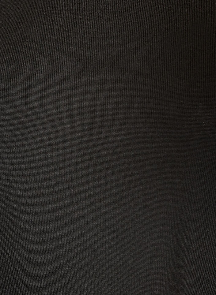 Strikkebluse med lagvis effekt og blondekant, Svart, Packshot image number 2