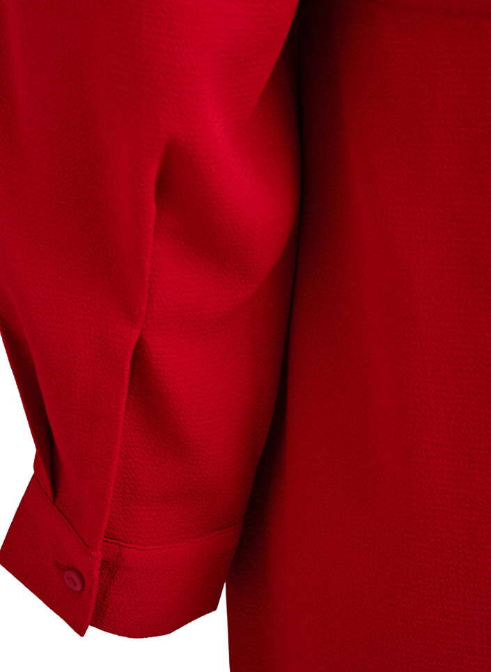 Knelang kjole med knytebelte, Rød, Packshot image number 4